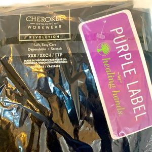 Black purple label scrub top